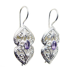 Amethyst-Mexican-Violet-Solitaire-Dangle-Purple-Sterling-Silver-Earring