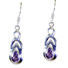 Amethyst-Naher Osten-Eva-Solitär-Ohrhänger-Lila-925-Silber