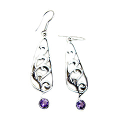 Amethyst-Spanish-Genesis-Solitaire-Dangle-Purple-92.5-Silber-Ohrring