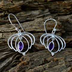 Amethyst-Egyptian-Hazel-Solitaire-Dangle-Purple-Silver-Earring