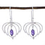 Amethyst-Egyptian-Hazel-Solitaire-Dangle-Purple-Silver-Earring