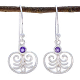 Amethyst-American-Ida-Solitaire-Dangle-Purple-92.5-Silver-Earring