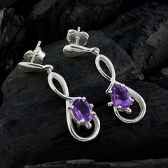 Amethyst-American-Leah-Solitaire-stud-Purple-Silver-Earring