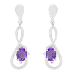 Amethyst-American-Leah-Solitaire-stud-Purple-Silver-Earring