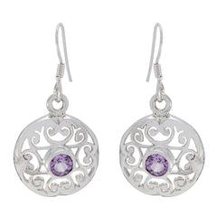 Amethyst-Korean-Lili-Solitaire-Dangle-Lila-92,5-Silber-Ohrring