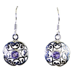 Amethyst-Korean-Lili-Solitaire-Dangle-Lila-92,5-Silber-Ohrring