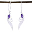 Amethyst-Japanese-Lily-Solitaire-Dangle-Purple-925-Silver-Earring