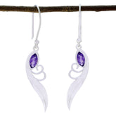 Amethyst-Japanese-Lily-Solitaire-Dangle-Purple-925-Silver-Earring