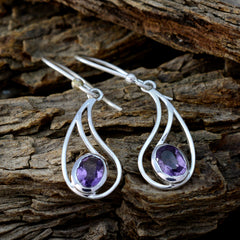 Amethyst-Italian-Lucy-Solitaire-Dangle-Purple-Silver-Earring