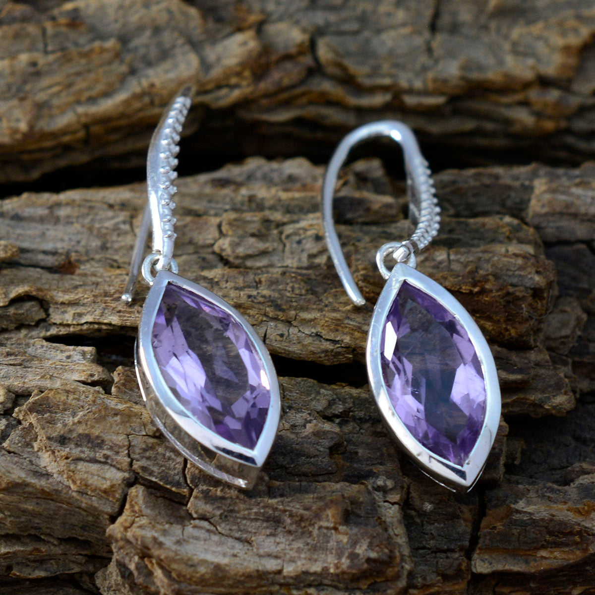 Amethyst-Mexican-Marie-Solitaire-Dangle-Purple-925-Silver-Earring