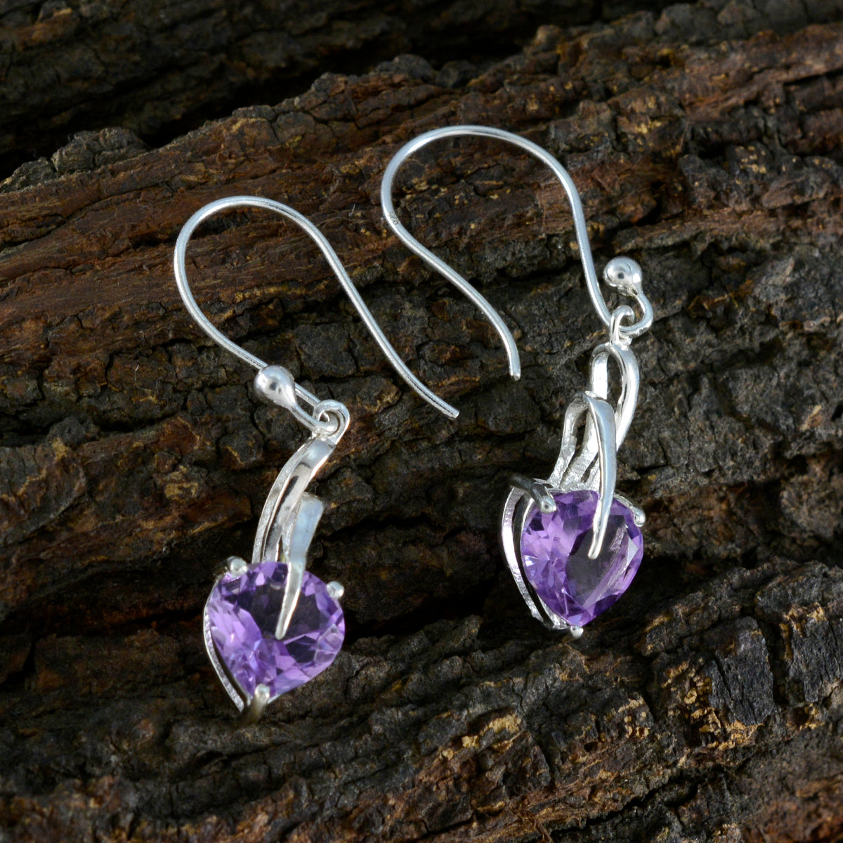 Amethyst-Spanish-Natalie-Solitaire-Dangle-Purple-Sterling-Silber-Ohrring