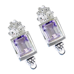 Amethyst-American-Zoe-Solitaire-Stud-Purple-Silver-Earring