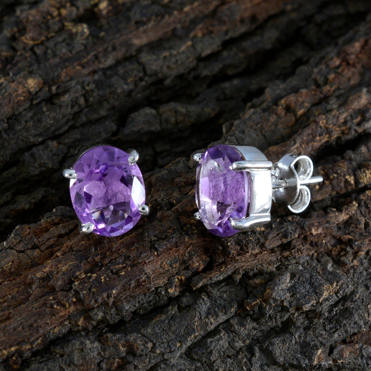 Amethyst-Russian-María-Solitaire-Stud-Purple-92.5-Silver-Earring