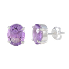 Amethyst-Russian-María-Solitaire-Stud-Purple-92.5-Silver-Earring