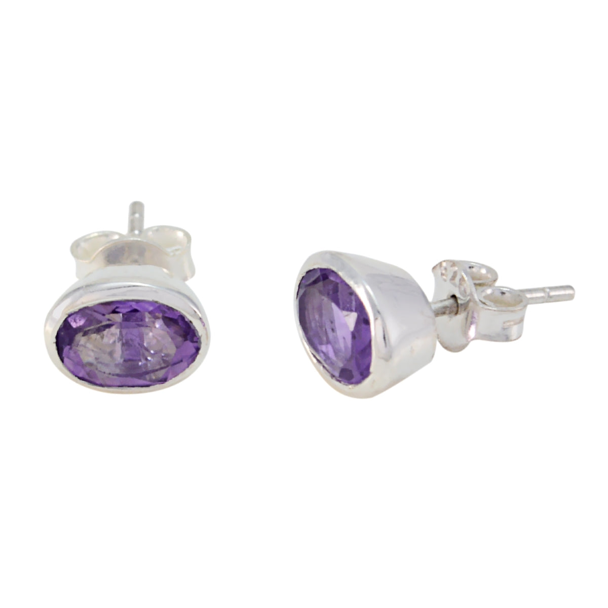 Amethyst-French-Hina-Solitaire-Stud-Purple-925-Silver-Earring
