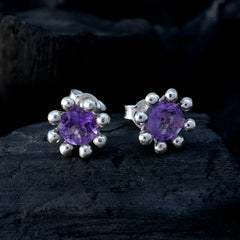 Amethyst-American-Li-Lee-Solitaire-Stud-Purple-Sterling-Silver-Earring