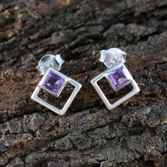 Amethyst-Korean-Yuki-Solitaire-Stud-Purple-Sterling-Silver-Earring