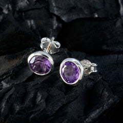Amethyst-Japanese-Mei-Solitaire-Stud-Purple-92.5-Silver-Earring