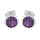 Amethyst-Japanese-Mei-Solitaire-Stud-Purple-92.5-Silver-Earring