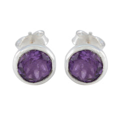 Amethyst-Japanese-Mei-Solitaire-Stud-Purple-92.5-Silver-Earring