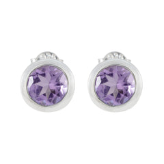 Amethyst-Egyptian-Sakura-Solitaire-Stud-Purple-92.5-Silver-Earring