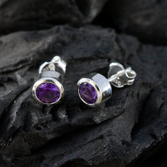 Amethyst-American-María-Solitaire-Stud-Purple-925-Sterling-Silver-Earring