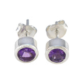 Amethyst-American-María-Solitaire-Stud-Purple-925-Sterling-Silver-Earring