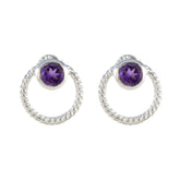 Amethyst-American-Meei-Solitaire-Stud-Purple-925-Silver-Earring