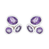 Amethyst-Turkish-Min-seo-multiple-Stud-Purple-Silver-Earring