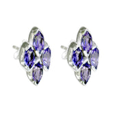 Amethyst-Italian-Naomi-Mehrfach-Ohrstecker-Lila-Silber-Ohrring