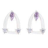 Amethyst-Middle-Eastern-Nari-multiple-Stud-Purple-92.5-Silver-Earring