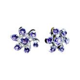 Amethyst-Australian-Sakura-multiple-Stud-Purple-Silver-Earring