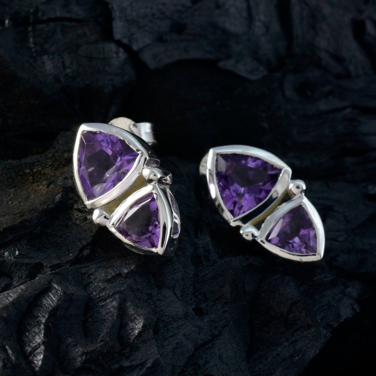 Amethyst-American-Paula-Toi-et-Moi-Stud-Purple-Silver-Earring