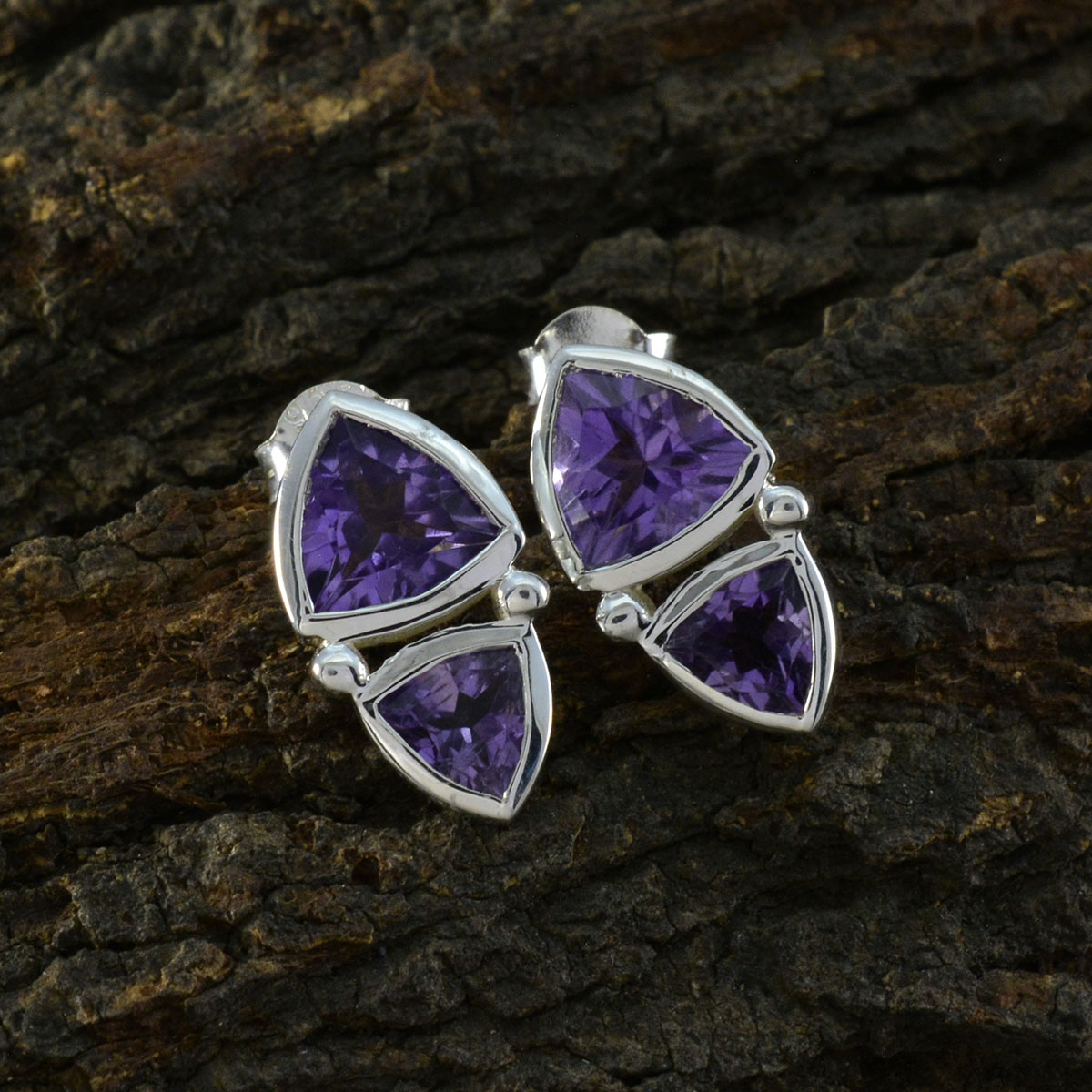 Amethyst-American-Paula-Toi-et-Moi-Stud-Purple-Silver-Earring