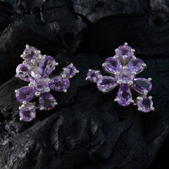 Amethyst-French-Freya-multiple-Stud-Purple-925-Silver-Earring