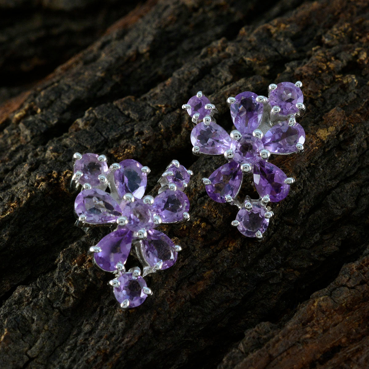 Amethyst-French-Freya-multiple-Stud-Purple-925-Silver-Earring