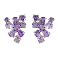 Amethyst-French-Freya-multiple-Stud-Purple-925-Silver-Earring