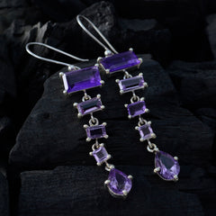 Amethyst-Middle-Eastern-Aisha-multiple-Dangle-Purple-Silver-Earring