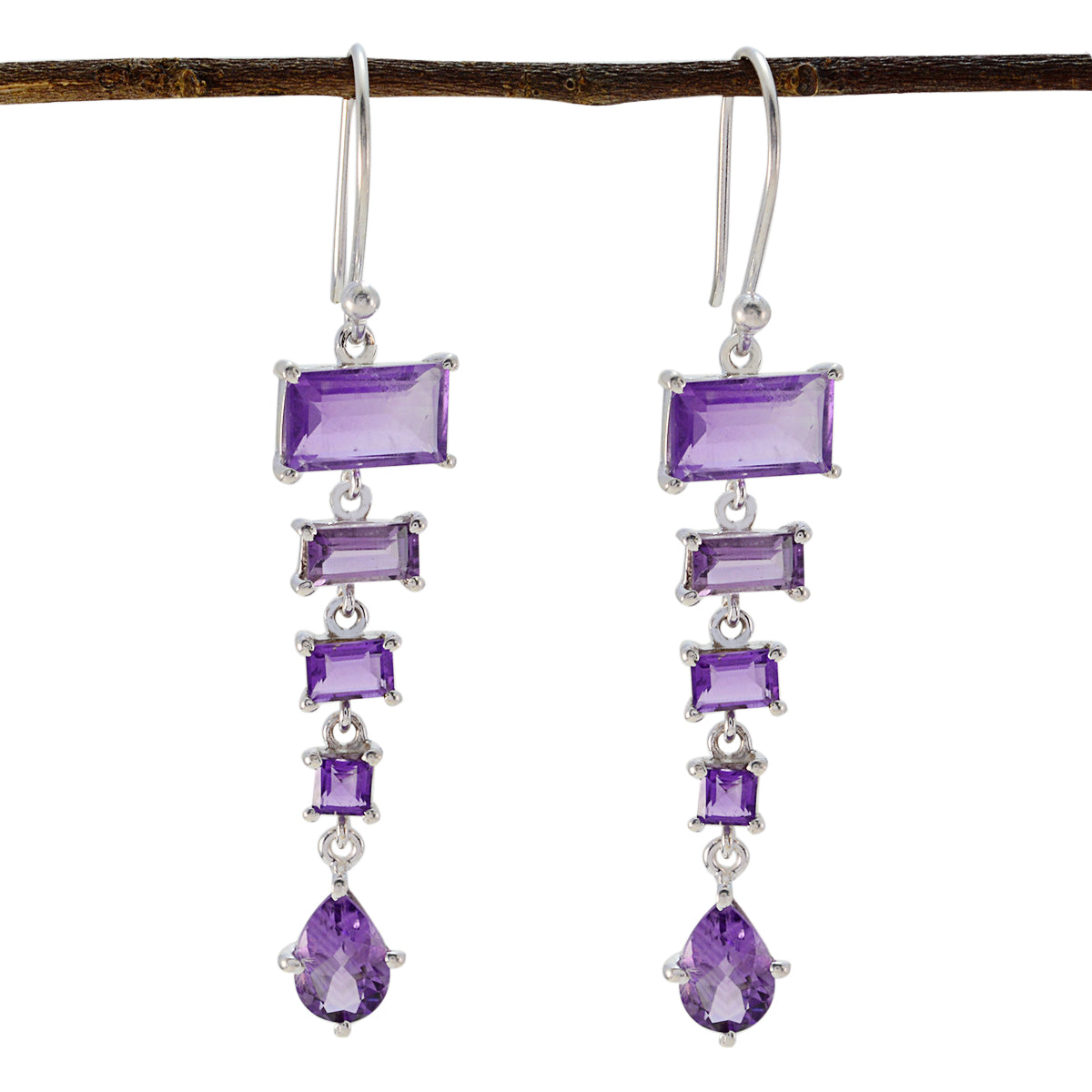 Amethyst-Middle-Eastern-Aisha-multiple-Dangle-Purple-Silver-Earring