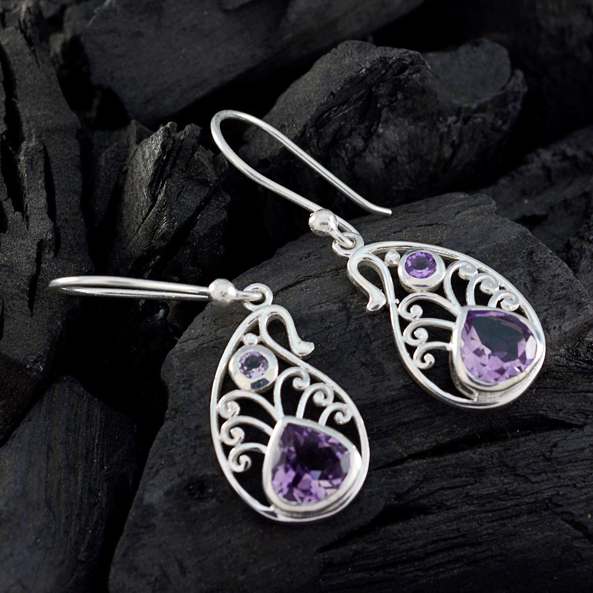 Amethyst-Turkish-Charlotte-multiple-Dangle-Purple-Silver-Earring