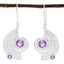Amethyst-Korean-Freya-multiple-Dangle-Purple-Silver-Earring