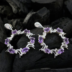 Amethyst-African-Inès-multiple-Stud-Purple-925-Silver-Earring