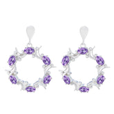 Amethyst-African-Inès-multiple-Stud-Purple-925-Silver-Earring