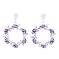 Amethyst-African-Inès-multiple-Stud-Purple-925-Silver-Earring