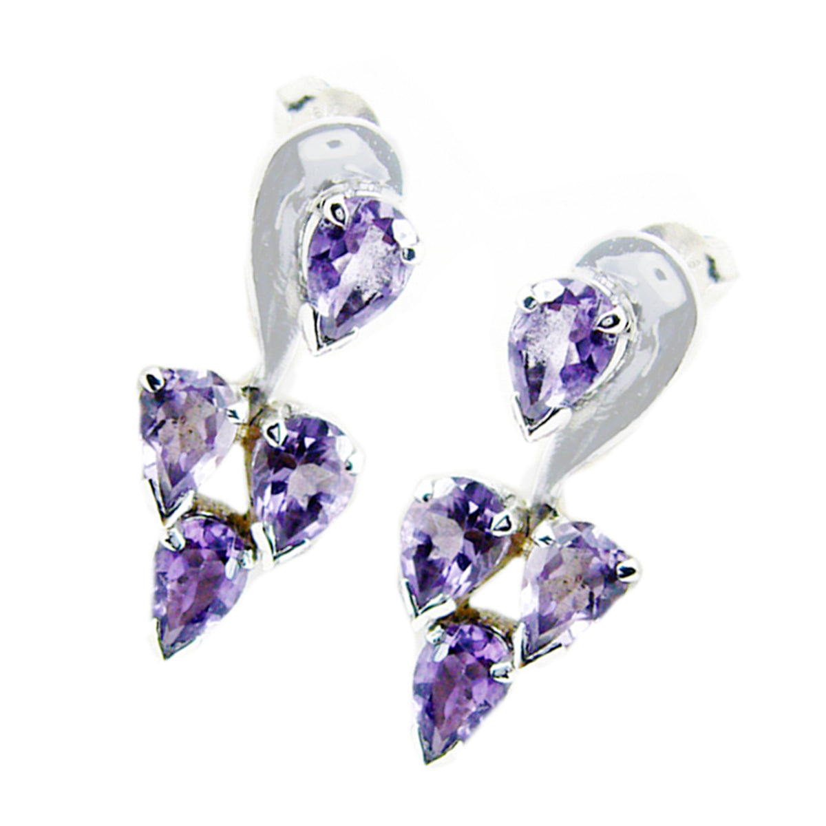 Amethyst-Korean-Alejandra-multiple-Stud-Purple-925-Silver-Earring