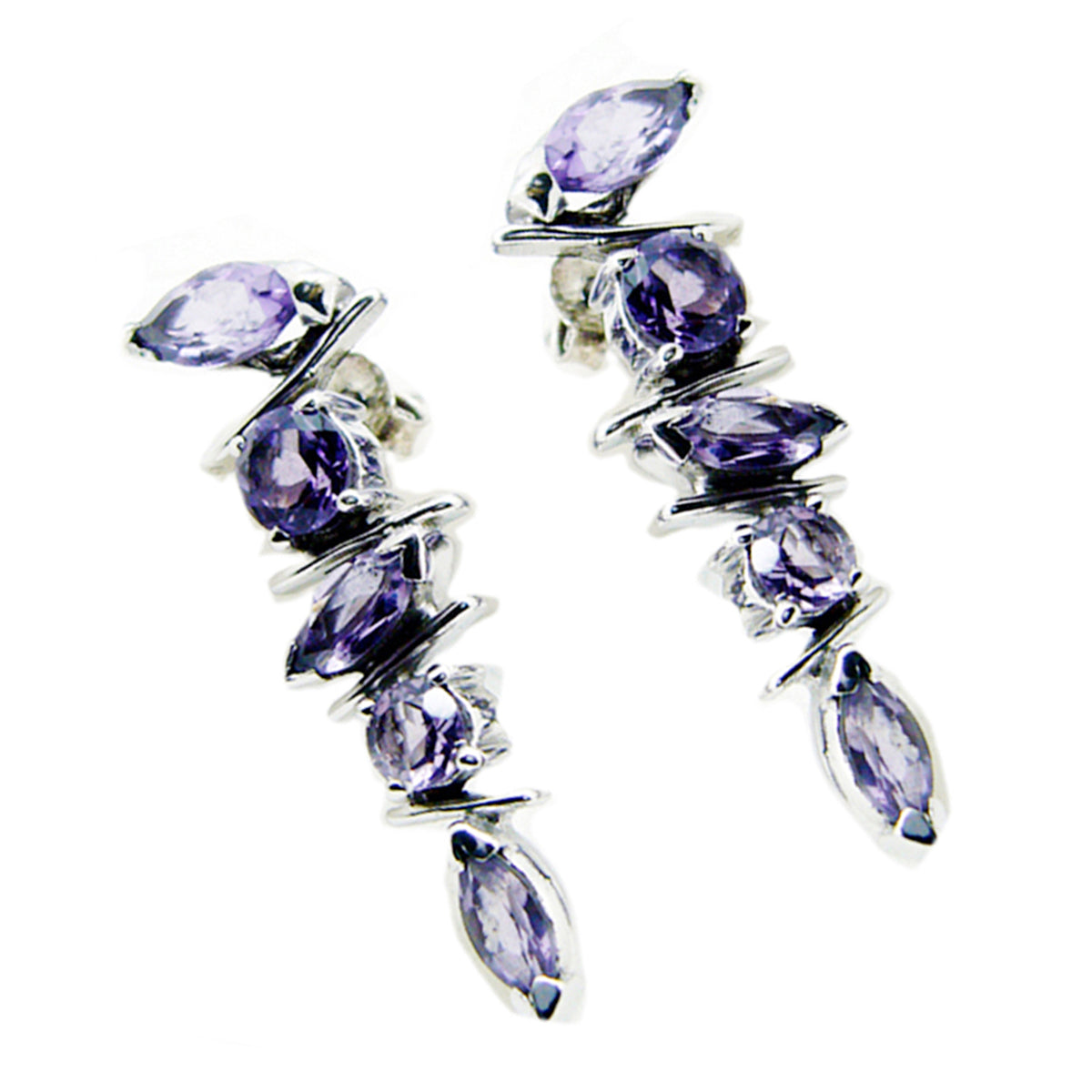 Amethyst-Japanese-Amanda-multiple-Stud-Purple-92.5-Silver-Earring