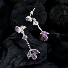 Amethyst-African-Riley-multiple-Stud-Purple-Silver-Earring