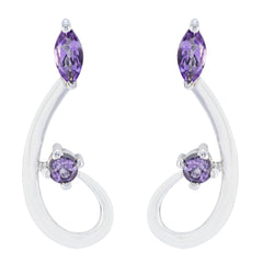 Amethyst-Turkish-Ana-multiple-Stud-Purple-Silver-Earring