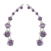 Amethyst-Korean-Min-seo-multiple-EarCuff-Purple-925-Silver-Earring