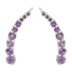 Amethyst-German-Ying-multiple-EarCuff-Purple-925-Silver-Earring
